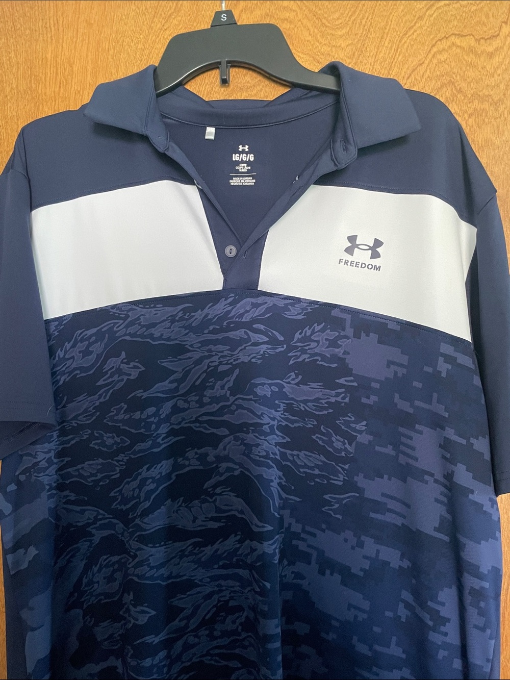 Under Armour Navy and White Men’s Polo - Freedom Logo